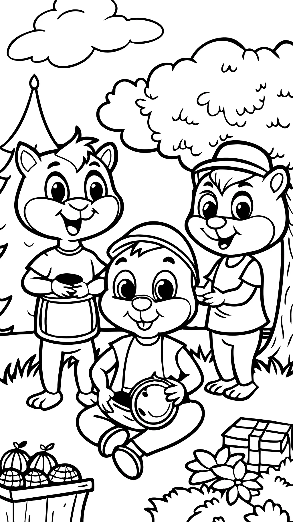 les pages à colorier des chipmunks